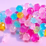 Admire crystal candy showcasing its vibrant colors and jewel-like textures in a delightful display.