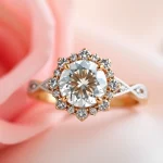 Admire a beautifully designed 2 Carat Engagement Rings showcasing exquisite craftsmanship with sparkling diamond settings.