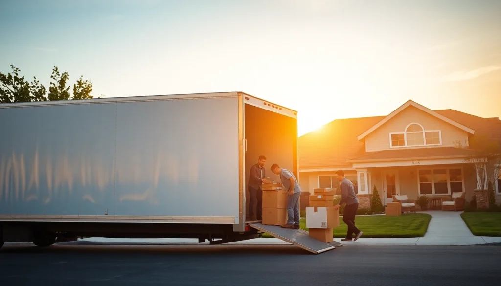 Efficient home removals West Yorkshire service team unloading at a beautiful suburban home.