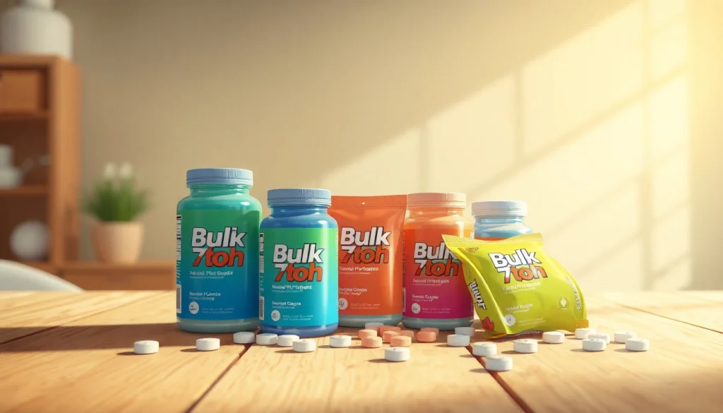 Showcased Bulk 7oh tablets in vibrant packaging, highlighting health benefits and quality.