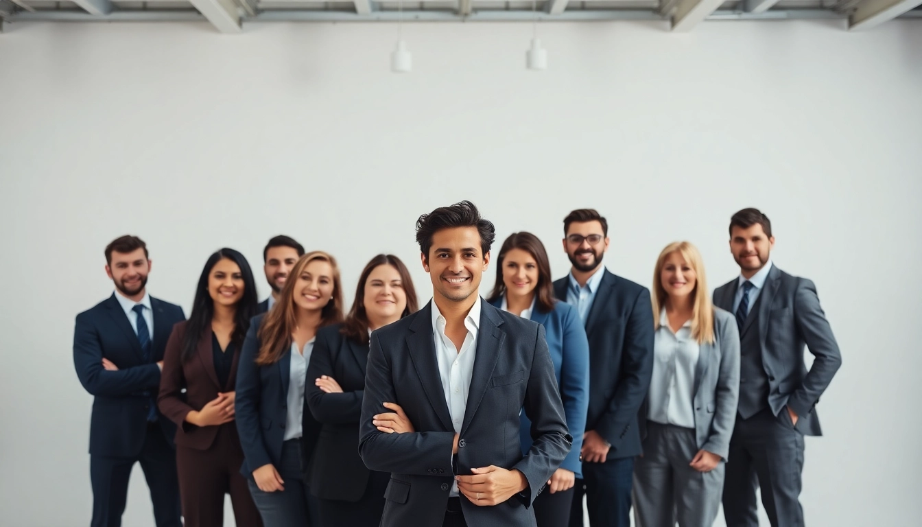 Capture stunning company headshots showcasing professionals in a well-lit studio with diverse business attire.