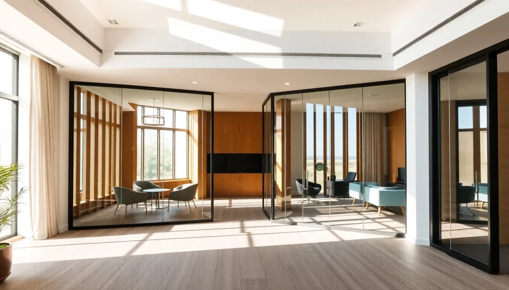 Enhance spaces with movable glass partitions that provide flexibility and modern design.
