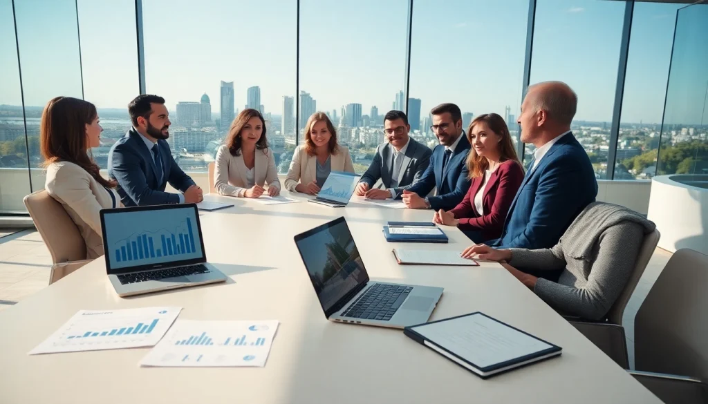 Créer une holding Luxembourg SOPARFI avec des professionnels discutant dans un bureau moderne.