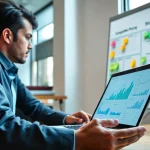 Analyze competitor pricing research in a modern office setting highlighting strategic insights.