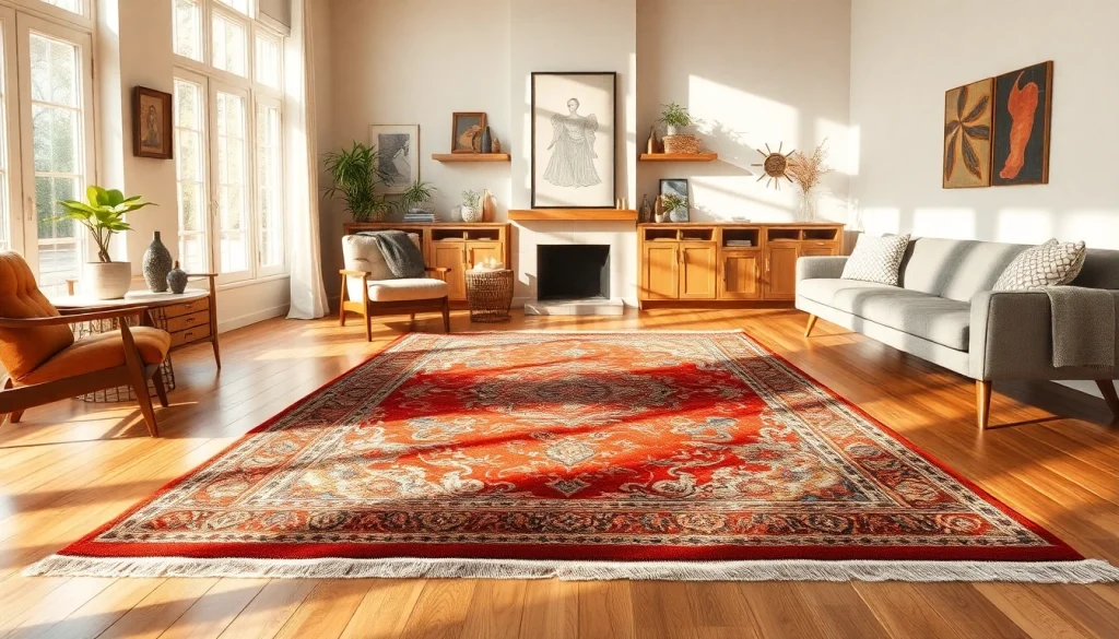 Zemmour Vintage rugs showcased in a beautifully styled living room with elegant furniture.