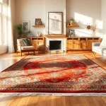 Zemmour Vintage rugs showcased in a beautifully styled living room with elegant furniture.