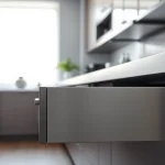 Explore the robust Metal Drawer System showcasing durability and elegant design in a modern kitchen.