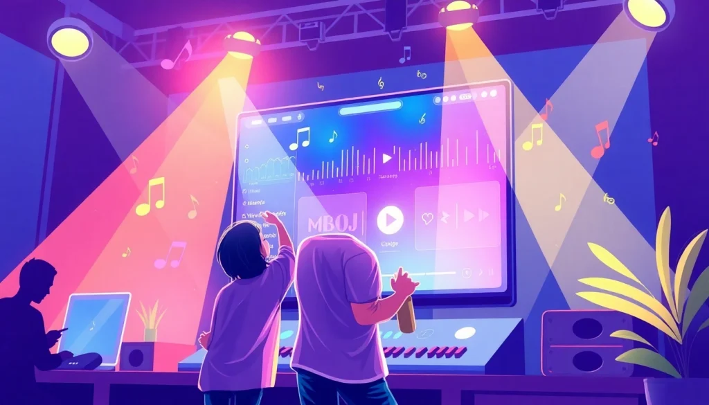 Experience 汽水音乐网页版 through an engaging digital interface with colorful music notes.