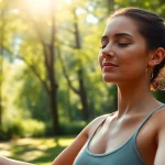 Practicing yoga outdoors helps those dealing with anxiety find calmness and focus.