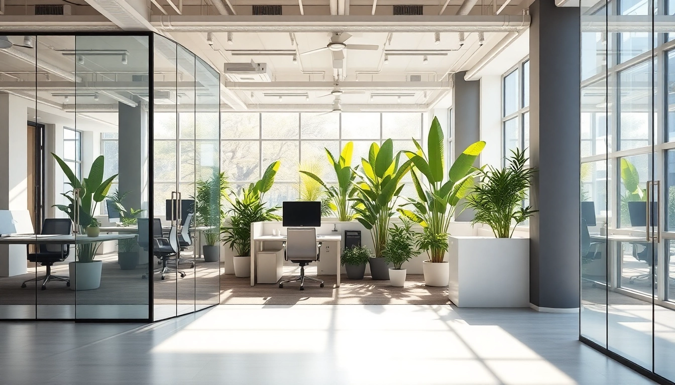 Enhance your workspace with movable glass partitions that provide flexibility and modern elegance.