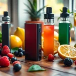 Healthy vapes showcased with fresh fruits, highlighting a vibrant and health-focused lifestyle.