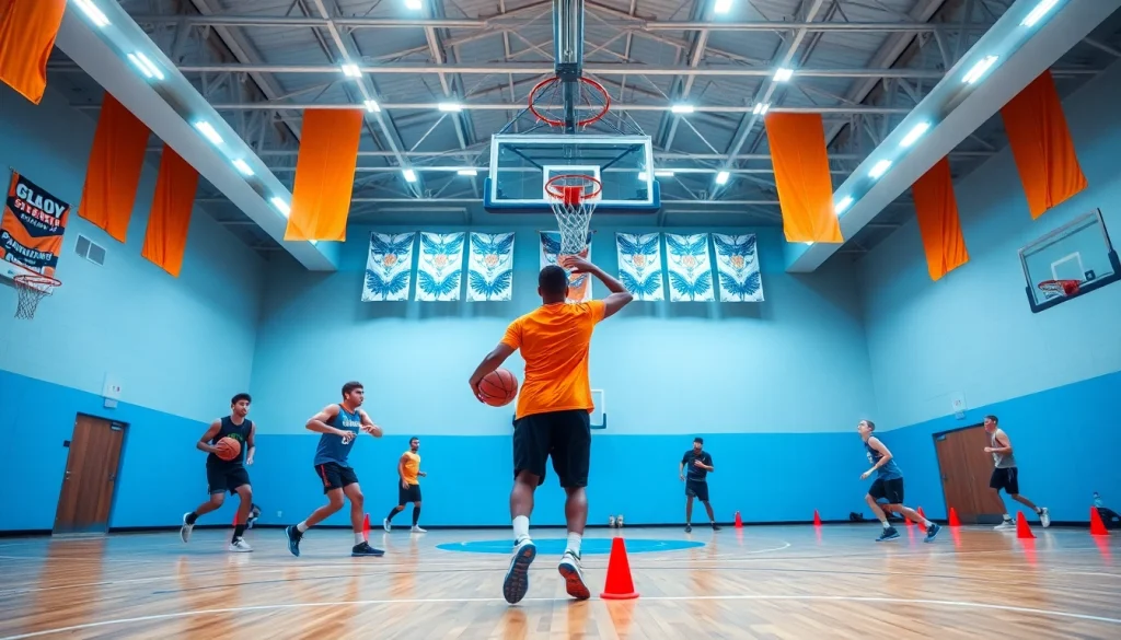 Train actively with basketball training programs near me, featuring young athletes improving their skills indoors.