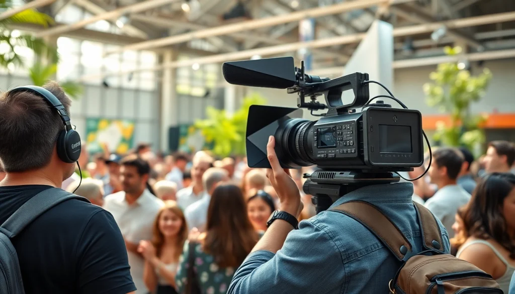 Engaging On-Site Videography capturing a vibrant event atmosphere with dynamic interactions.