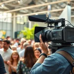 Engaging On-Site Videography capturing a vibrant event atmosphere with dynamic interactions.