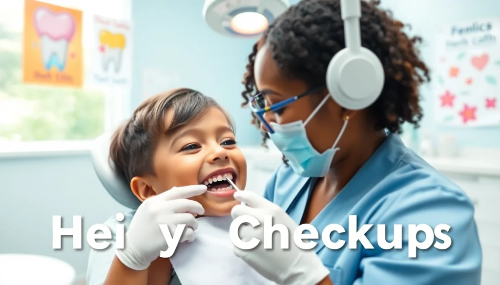 Dentist conducting checkups on a child in a bright dental office, promoting dental health.