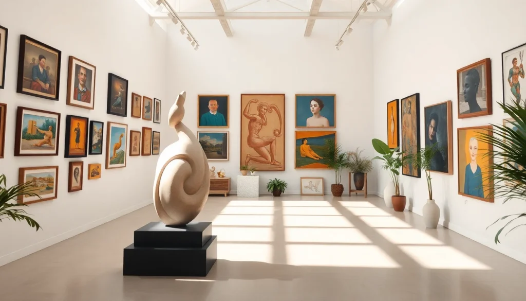 Visitors admiring art at in lieu gallery, a contemporary space showcasing emerging artists.