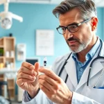 Administering Injectable Weight Loss treatment in a professional medical setting, featuring a doctor and patient.