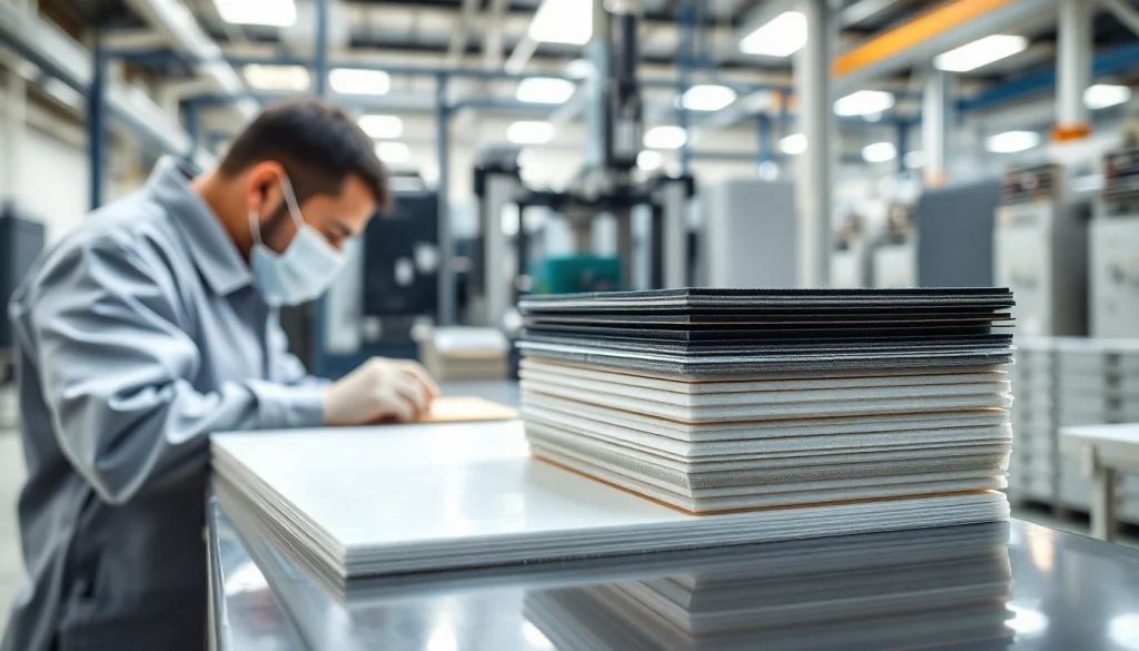 Crafting epoxy prepregs in a high-tech manufacturing setting highlighting materials' layers.