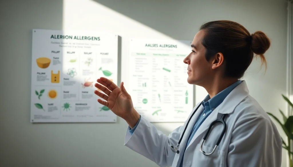 Untersuchung von Allergien durch einen Arzt in einer modernen Klinik.