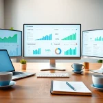 Visual representation of ClickFunnels 2.0 features in a modern marketing workspace.