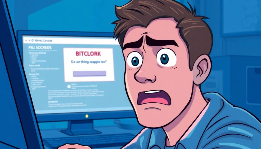 Frustrated user seeing Inatogel access block notification on a computer screen.