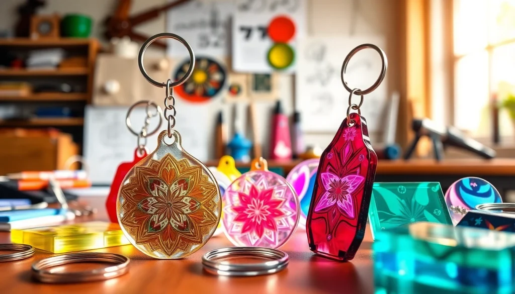 Showcase of an acrylic keychain custom designed with vibrant colors and intricate details.