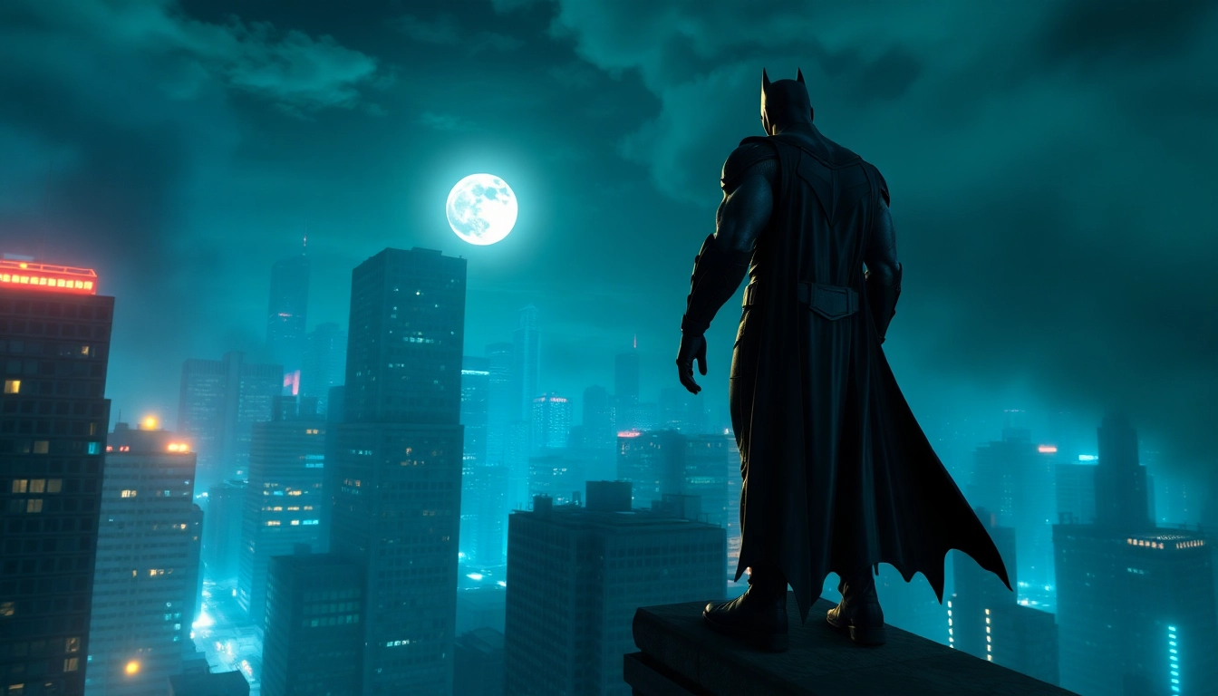 Permainan game batman138 menampilkan pahlawan super di kota gelap, dengan detail artistik yang menawan.