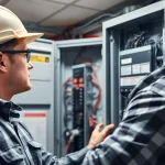 Inspecting an Electrical Panel Clearwater with expert electrician for improved safety and functionality.