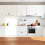 Showcasing RTA white cabinets in a bright, modern kitchen setting with inviting decor.