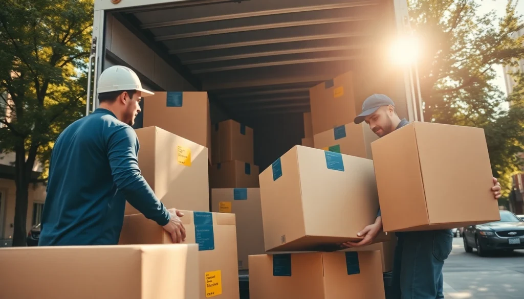 Professional movers demonstrating efficiency for Toronto best moving company in urban setting.