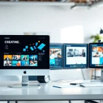 Engaging kc web design workspace with sleek monitors displaying creative layouts.