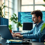 Learn PHP programming online with a focused programmer in a modern workspace