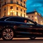 Experience luxury chauffeur service london with a premium vehicle parked outside a prestigious hotel.
