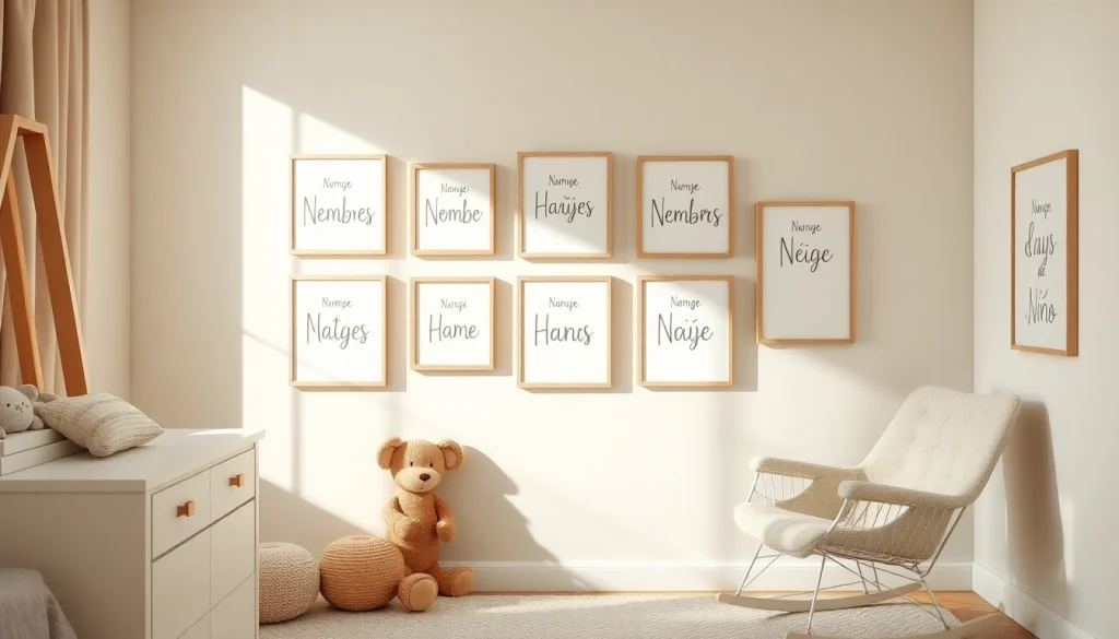 Elegir los Nombres de Niño ideales para tu bebé en una hermosa habitación decorada.