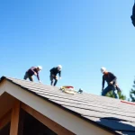 Transforming Roofing Vancouver Wa with expert installers at work in a vibrant outdoor setting.