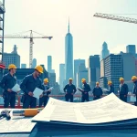 New York City Commercial General Contractor team collaborating on a construction site in Manhattan.