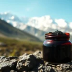Experience the benefits of Pure Himalayan Shilajit Australia with premium, natural resin showcased outdoors.