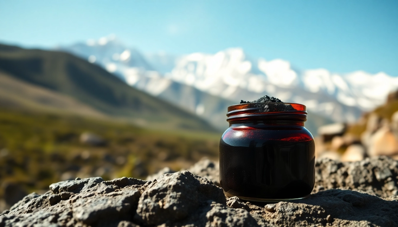 Experience the benefits of Pure Himalayan Shilajit Australia with premium, natural resin showcased outdoors.