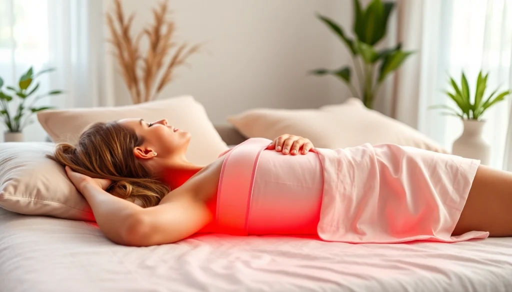 Experience the benefits of the red light therapy bodywrap while relaxing in a tranquil setting.