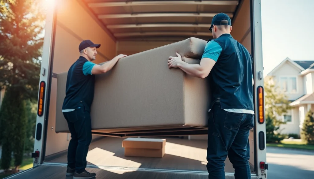 Movers Calgary team efficiently loading furniture for a seamless relocation experience.